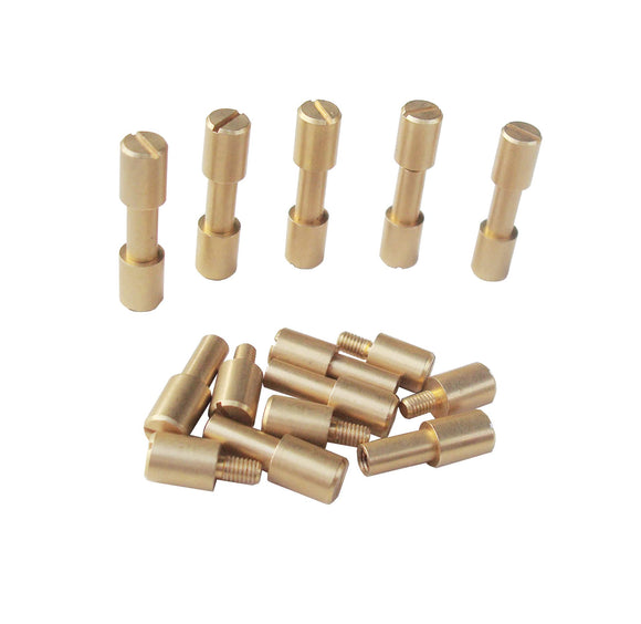 HAISDA - Remaches de latón para tornillos de corbía, cierres de alfiler, tornillos de mango de cuchillo para bricolaje, paquete de 10 (6 mm)