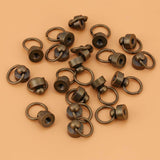 20PCS Conjuntos de Botón de Cabeza Redonda de Latón Remaches Leathercraft Bricolaje Artesanal de Cuero Metal Remache con Hebilla para la Correa del Cinturón Zapatos de Decoración (Bronce)