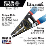 Klein Tools 11057 Peladora / Cortadora de Cable Klein-Kurve de 20 - 30 AWG alambre
