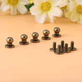 20 Unids Clavo Remache, Bronce Botón de Cabeza Redonda Tornillos de Botón DIY Accesorios de Artesanía de Cuero para el Cinturón Bolso Monedero, 8x6mm