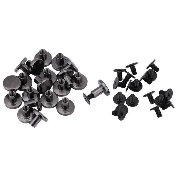 20 sets DIY Latón Cabeza Plana Correa Correa Remaches + Tornillo para Equipaje de Cuero Craft 5mm 8mm Remaches Correa Manija Bolsa Accesorios(8mm)