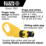 Klein Tools VDV110-061 Pelacables Coaxial - Nivel-2, Radial