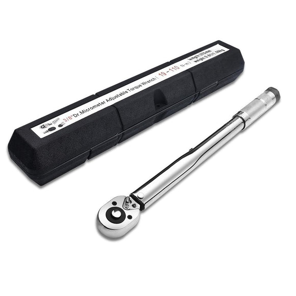 Llave Dinamométrica De 3/8 Pulgadas, 19-110Nm/7.4-81.1pies-Libra, Llave De Torque Con ±4% De Precisión, Adecuada Para La Instalación De Bicicletas, Coches y Otras Máquinas
