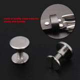 20 unids Latón Roscado Cabeza Plana Tuerca Clavos Remaches Tornillos Craft Correa de Cuero Mango Bolsa Accesorios(5mm)