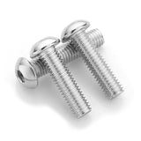 Tornillos de cabeza de botón M6 x 35 mm, 30 piezas M6-1.0 x 35 mm, tapón de rosca de cabeza de botón, secado de máquina de acero inoxidable 304, accionamiento de enchufe Allen, rosca completa, acabado