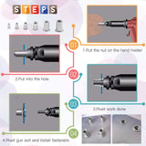 Glarks 180 piezas de acero inoxidable 304 M3 M4 M5 M6 M8 M10 tuerca de remache de cabeza plana con rosca