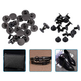 20 unids/set postes de tornillo plano de latón cabeza de remache cinturón remaches cabeza de perno para equipaje cuero artesanía tripulación clavo remache 5mm 8mm negro (5mm)