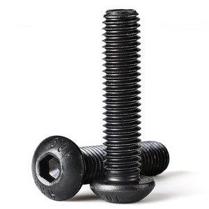 NIULUNBAO Tornillos de cabeza de botón M5-0.8 x 45 mm, tornillos de cabeza de botón, acero de aleación de grado 10.9, métrico, acabado de óxido negro, totalmente roscado, llave hexagonal Allen, 25 unidades