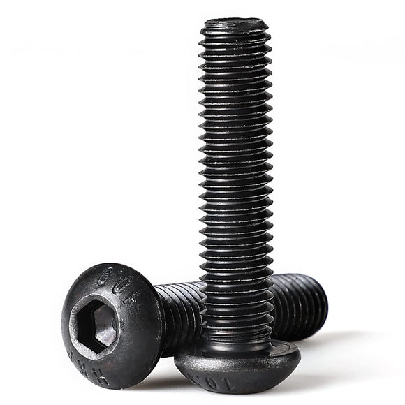 NIULUNBAO Tornillos de cabeza de botón M5-0.8 x 45 mm, tornillos de cabeza de botón, acero de aleación de grado 10.9, métrico, acabado de óxido negro, totalmente roscado, llave hexagonal Allen, 25 unidades