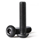 NIULUNBAO Tornillos de cabeza de botón M5-0.8 x 45 mm, tornillos de cabeza de botón, acero de aleación de grado 10.9, métrico, acabado de óxido negro, totalmente roscado, llave hexagonal Allen, 25 unidades