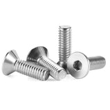 Tornillos de cabeza plana M6 x 16 mm, 50 tornillos de cabeza plana M6-1.0 x 16 mm, tornillo de cabeza plana de acero inoxidable 304, accionamiento de enchufe Allen, rosca completa, acabado brillante, cantidad 50