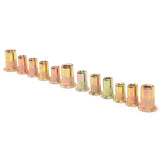 Juego de tuercas de remache de 150 piezas, 6-32 8-32 10-24 10-32 1/4-20 Modelo Tuerca de remache de acero al carbono Tuerca de remache mezclada, tornillería de sujeción,