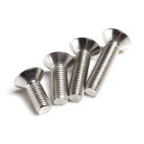 50 tornillos de cabeza plana M4-0,7 x 6 mm, acero inoxidable 18-8 (304), acabado brillante, llave Allen, tornillos de máquina hexagonales interiores