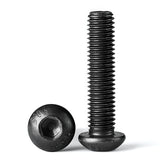 NIULUNBAO Tornillos de cabeza de botón M5-0.8 x 45 mm, tornillos de cabeza de botón, acero de aleación de grado 10.9, métrico, acabado de óxido negro, totalmente roscado, llave hexagonal Allen, 25 unidades