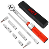 Llave Dinamométrica 3/8'', VANPO 5-60 Nm Llave de Torque, Precisión ±3%, 9 Piezas Juego Llaves Vaso con Extensión, Junta Universal, Magnética Vasos de Bujía, Bits, Vasos para Bicicleta, Moto, Coche