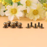 20 Unids Clavo Remache, Bronce Botón de Cabeza Redonda Tornillos de Botón DIY Accesorios de Artesanía de Cuero para el Cinturón Bolso Monedero, 8x6mm