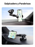 UGREEN Soporte Celular Auto, Base Porta de Automóvil Tablero y Parabrisas, Car Phone Holder Ventosa Carro para iPhone 16 15 14 13 Pro MAX Plus, Galaxy S24 S23 S22 Ultra, Negro