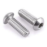 Tornillos de cabeza de botón de 1/4-20 x 3/4 pulgadas, acero inoxidable 304 18-8, accionamiento hexagonal Allen, acabado brillante, rosca completamente a máquina, paquete de 25