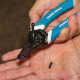 Klein Tools K11095 Klein-Kurve - Pelacables y cortador, para cable trenzado sólido de 8-18 AWG y 10-20 AWG, azul/blanco