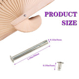Kit de reparación de remaches y tuercas de abanico plegable, paquete de 8 unidades de 30 mm, ventilador de mano sólido de eje sólido de repuesto para ventiladores plegables hechos a mano, ventiladores