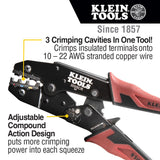 Klein Tools 80013 Kit de herramientas de cableado con pelacables automático y crimpadora de trinquete, gran kit de herramientas eléctricas, 2 piezas