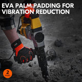 Vgo 2 pares de guantes de trabajo de seguridad, guantes mecánicos, guantes de impacto, guantes antivibración, guantes de aumento, resistentes (talla M, naranja, SL8849IP)
