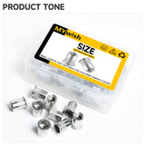 Mywish - 50 tuercas de remache 3/8, tuercas RIV de cabeza plana de acero inoxidable 304, tuercas roscadas de tuerca 3/8-16, remaches remaches, tuercas de tuerca, remaches para tuercas de metal, cuerpo