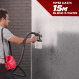 Jet Paint Pistola para Pintar de 800ml con Pulverizador Ajustable de 2 Salidas y Manguera de 1.65m