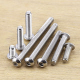 Tornillos de cabeza de botón de 1/4-20 x 3/4 pulgadas, acero inoxidable 304 18-8, accionamiento hexagonal Allen, acabado brillante, rosca completamente a máquina, paquete de 25