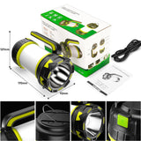 RUAKIVA Linternas Eléctricas para Acampar,Linterna Recargable para Acampar,Linterna Brillante LED de 6 Modos,Linterna de Supervivencia de Emergencia para Exteriores,Incluido Cable USB