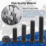 MroMax - 50 tornillos de cabeza de botón M4 x 6 mm, acero de aleación de grado 10.9, unidad de enchufe Allen, acabado de óxido negro, rosca completamente a máquina