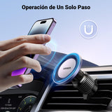 UGREEN Soporte Celular Automóvil MagSafe, Porta Base Magnético para Auto con Gancho Metálico para Ventilación para iPhone 16 15 14 13 Pro MAX Mini Plus y Otros Celulares
