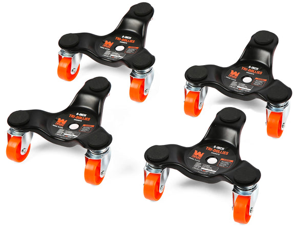 WEN DL6165 - Juego de 4 Muebles de 6 Pulgadas, 165 Libras, Capacidad para Mover Tri-Dolly (1 Unidad), Color Negro