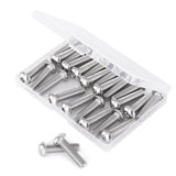 M8-Tornillos de cabeza de botón de 1,25 x 12 mm, acero inoxidable 304, máquina métrica totalmente roscada, unidad hexagonal Allen, acabado brillante, 25 piezas