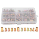 Juego de tuercas de remache de 150 piezas, 6-32 8-32 10-24 10-32 1/4-20 Modelo Tuerca de remache de acero al carbono Tuerca de remache mezclada, tornillería de sujeción,
