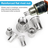 Vmuter - Tuerca de remache de 5/16"-18, 50 piezas de acero inoxidable 304 con cabeza plana
