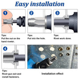 weideer - Tuercas de remache M8, 304 tuercas de remache de acero inoxidable con cabeza plana