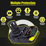 FSKE - Paquete de 2 baterías de Litio de 4,0 Ah para Ryobi 18 V batería One+ P108 P102 P103 P104, etc., Totalmente compatibles con Herramientas eléctricas y Cargadores Ryobi de 18 V