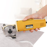 CGOLDENWALL Corta Telas Eléctrico Giratorio, Tijeras Eléctricas para Telas de Múltiples Capas con 1" de Espesor de Corte, para Telas, Cuero y Alfombras, Viene con Cuchillas de Repuesto 110V