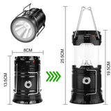 AUSEIN Luz de Camping, 6+1 Led Linterna Solar Linterna Recargable, Lámpara Exterior - Impermeable, Plegable y portátil para emergencias, Pesca,Senderismo,Exterior e Interior