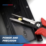 NEIKO 02038A Herramienta de servicio de cables 6 en 1 | 8-1/2 pulgadas de longitud | Pinza, crimpadora, pelador, cortador, extractor, alicates de electricista
