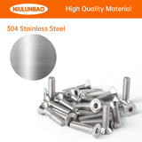 M6-Tornillos hexagonales de cabeza plana de 1.0 x 12 mm, tornillos avellanados, acero inoxidable 304, unidad de enchufe hexagonal métrica, totalmente roscada, acabado brillante, 50 unidades