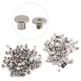 200 Unids Remaches De Cuero Tapa Doble Remache Tacos De Metal Tubulares Con 3 Kit De Herramientas De Fijación Para El Arte De Cuero Álbum De Fotos De Reparación Decoración M5x6mm