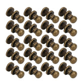 Garosa Juego de 20 Juegos de Tornillos de Remache de 7x5mm, Remache de Clavo de Tornillo de Cobre, Cabeza Redonda, Punto, Tornillo para cinturón de Cuero, Libro de Cuentas, álbum de Fotos(Bronce)