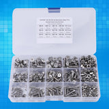 Paquete de 440 piezas M3 M4 M5 Tornillos hexagonales de cabeza plana y tuercas hexagonales para el kit de surtido de sujetadores de máquinas