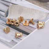 Garosa Juego de 20 Juegos de Tornillos de Remache de 7x5mm, Remache de Clavo de Tornillo de Cobre, Cabeza Redonda, Punto, Tornillo para cinturón de Cuero, Libro de Cuentas, álbum de Fotos(Oro)