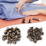 20 Unids Clavo Remache, Bronce Botón de Cabeza Redonda Tornillos de Botón DIY Accesorios de Artesanía de Cuero para el Cinturón Bolso Monedero, 8x6mm
