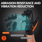 Vgo 2 pares de guantes de trabajo de seguridad, guantes mecánicos, guantes de impacto, guantes antivibración, guantes de aumento, resistentes (talla M, naranja, SL8849IP)
