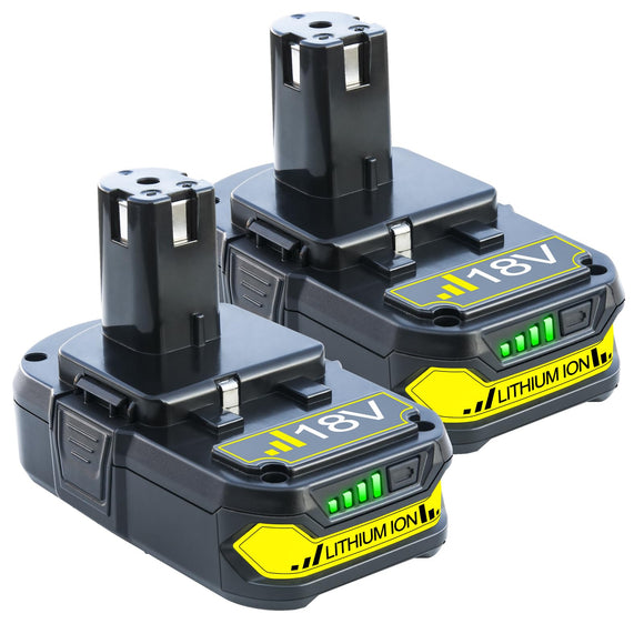 FSKE - Paquete de 2 baterías de Litio de 4,0 Ah para Ryobi 18 V batería One+ P108 P102 P103 P104, etc., Totalmente compatibles con Herramientas eléctricas y Cargadores Ryobi de 18 V