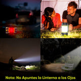 RUAKIVA Linternas Eléctricas para Acampar,Linterna Recargable para Acampar,Linterna Brillante LED de 6 Modos,Linterna de Supervivencia de Emergencia para Exteriores,Incluido Cable USB
